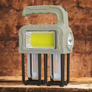 Filament Ledli USB + Solar Şarjlı El ve Kamp Feneri