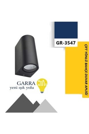 Garra Çift Yönlü İç ve Dış Mekan IP65 Bahçe Duvar Aplik (Siyah)
