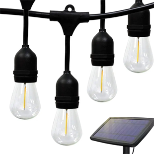 Güneş Enerjili Solar 10 Adet S14 Led Ampullü 10 Metre Led Işık Seti 