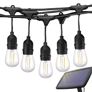 Güneş Enerjili Solar 5 Adet S14 Led Ampullü 5 Metre Led Işık Seti 