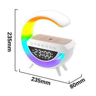 Kablosuz Şarj Özellikli Bluetoothlu Çok Fonksiyonlu Masa Lambası