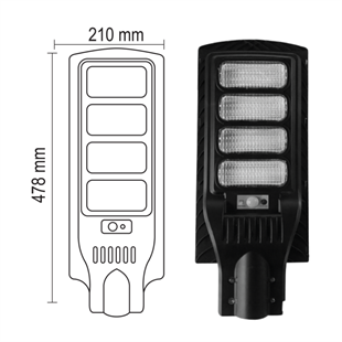 ND-400W-SA Solar Güneş Enerjili Sokak Yol Ve Bahçe Aydınlatma Armatürü