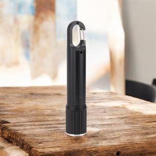 3 Watt Led+Yan Cob Ledli Klipsli Zoomlu USB Şarjlı El Feneri