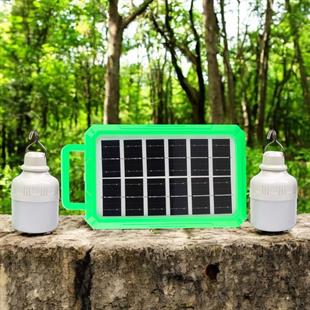 Solar Güneş Enerjili Şarjlı Kamp Seti ( 2 Ampullü )