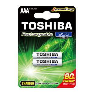 Toshiba AAA İnce Şarjlı Pİl 950mAH 2 Lİ