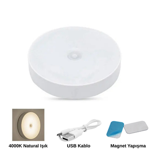 USB Şarjlı Sensörlü Kabin Dolap İçi Led Aydınlatma Armatürü