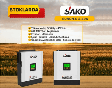 Sako 3KVA 2.4KW 24V 80A MPPT Yüksek PV Voltajlı Tam Sinüs Akıllı İnverter