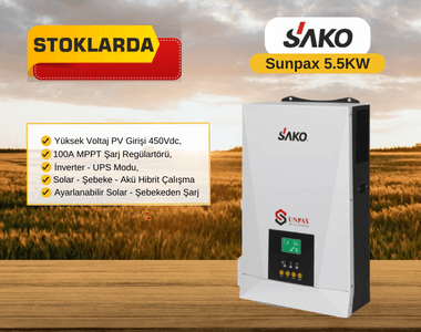 Sako 5.5KW 48V 100A MPPT Yüksek PV (Aküsüz Çalışabilen) Akıllı İnverter