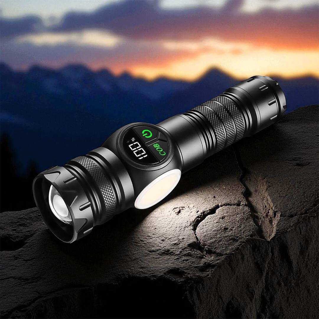 Panther PT-8438 10 Watt + Cob Ledli Ayarlanabilir Zoomlu USB Şarjlı El Feneri