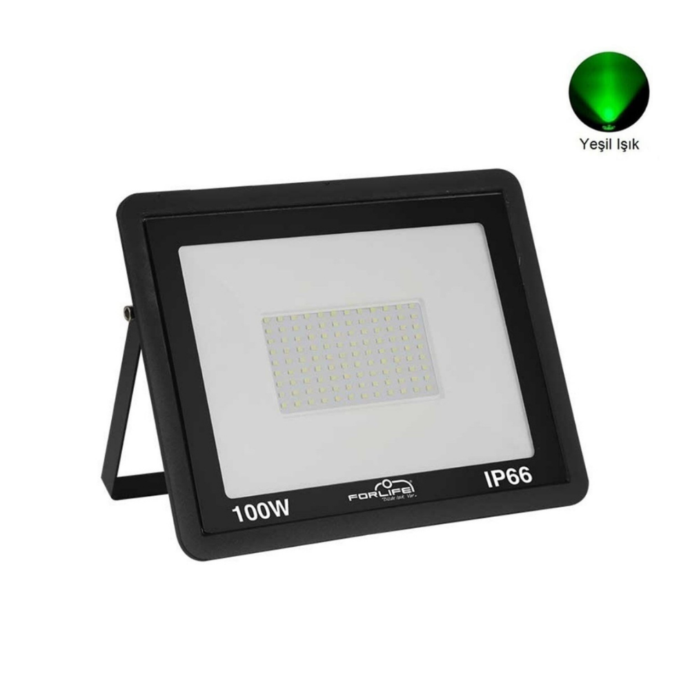 100 Watt Slim Kasa Led Projektör (Yeşil Işık)