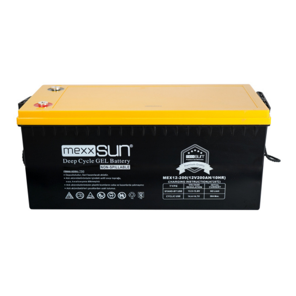 12 Volt 200 Amper Deep Cycle Solar Jel Akü 