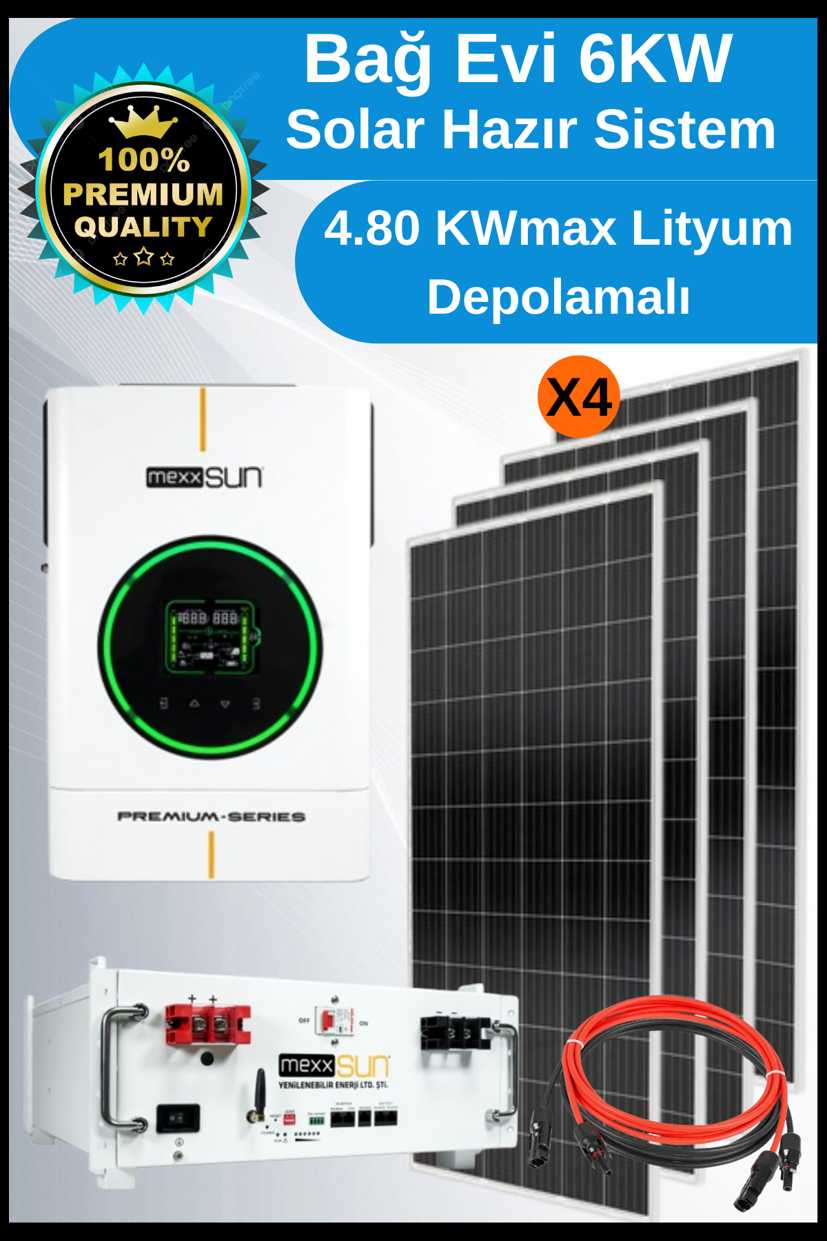 Bağ Evi Premıum Güneş Enerjisi Solar Hazır Paket Sistem 6Kwp