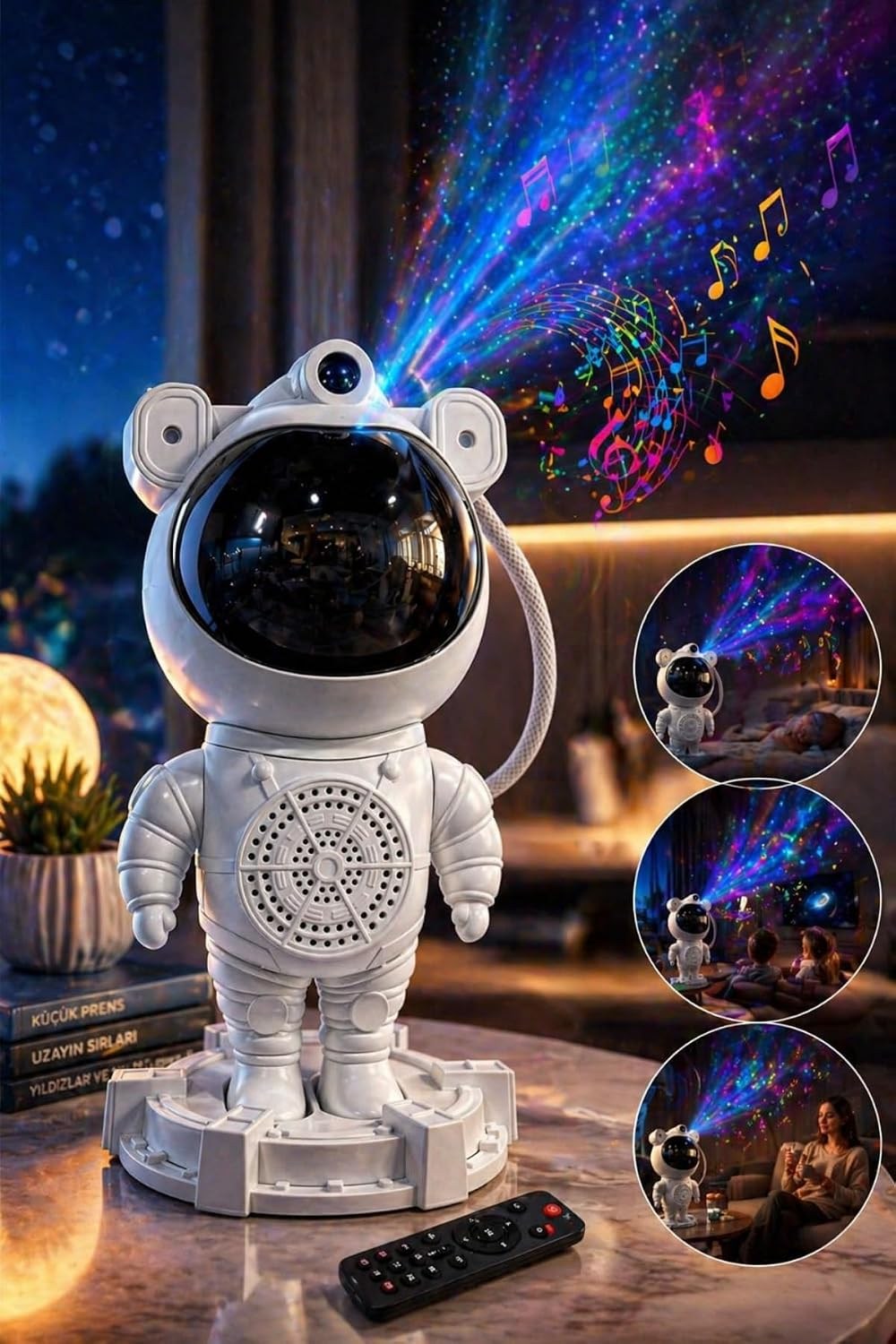 DiğerAstronot Projektör Bluetooth Hoparlörlü Gece Lambası