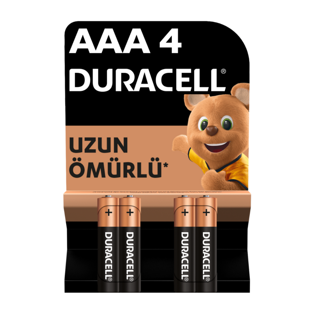 Duracell Alkalin AAA 4'lü İnce Pil