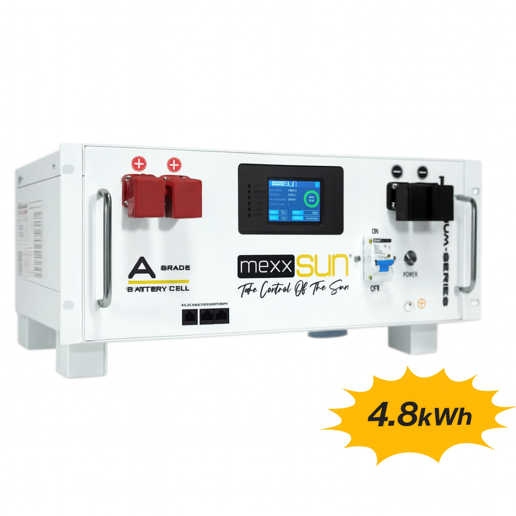 Mexxsun 48 Volt-100Ah 4.8KWh LifePo4 Kaset/Rack Tipi Lityum Akü
