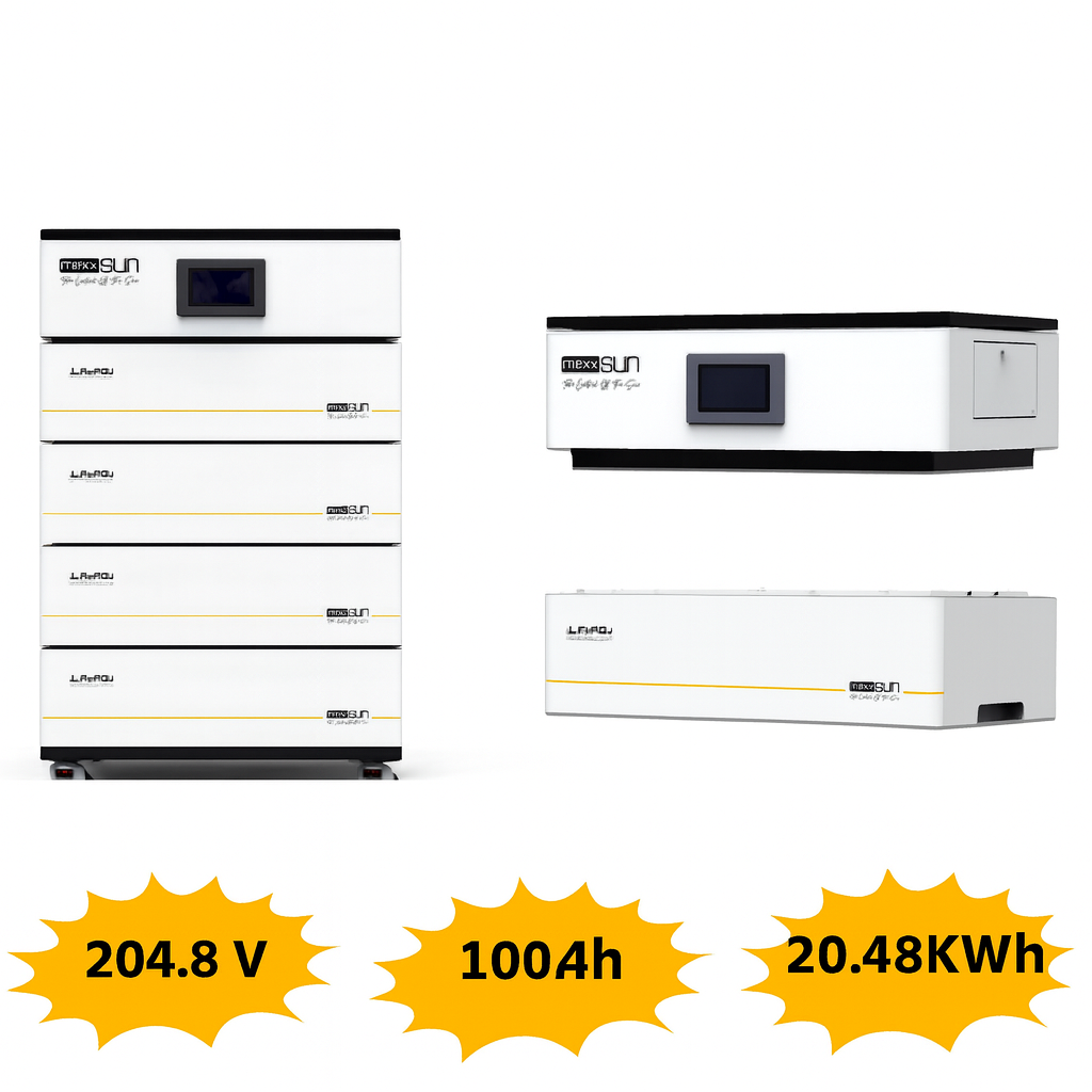 Mexxsun 204.8 Volt 100Ah 20.48KWh HV Lityum LifePo4 Batarya