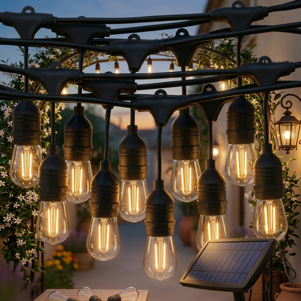 N&D LightingGüneş Enerjili Solar 10 Adet S14 Led Ampullü 10 Metre Led Işık Seti 