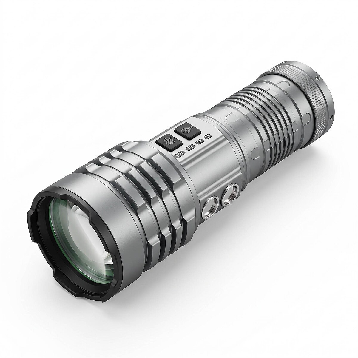 Panther 2500 Lümen 30 Watt Lazer +  15 Watt Cob + RGB Smd Ledli USB Şarjlı Zoomlu El Feneri