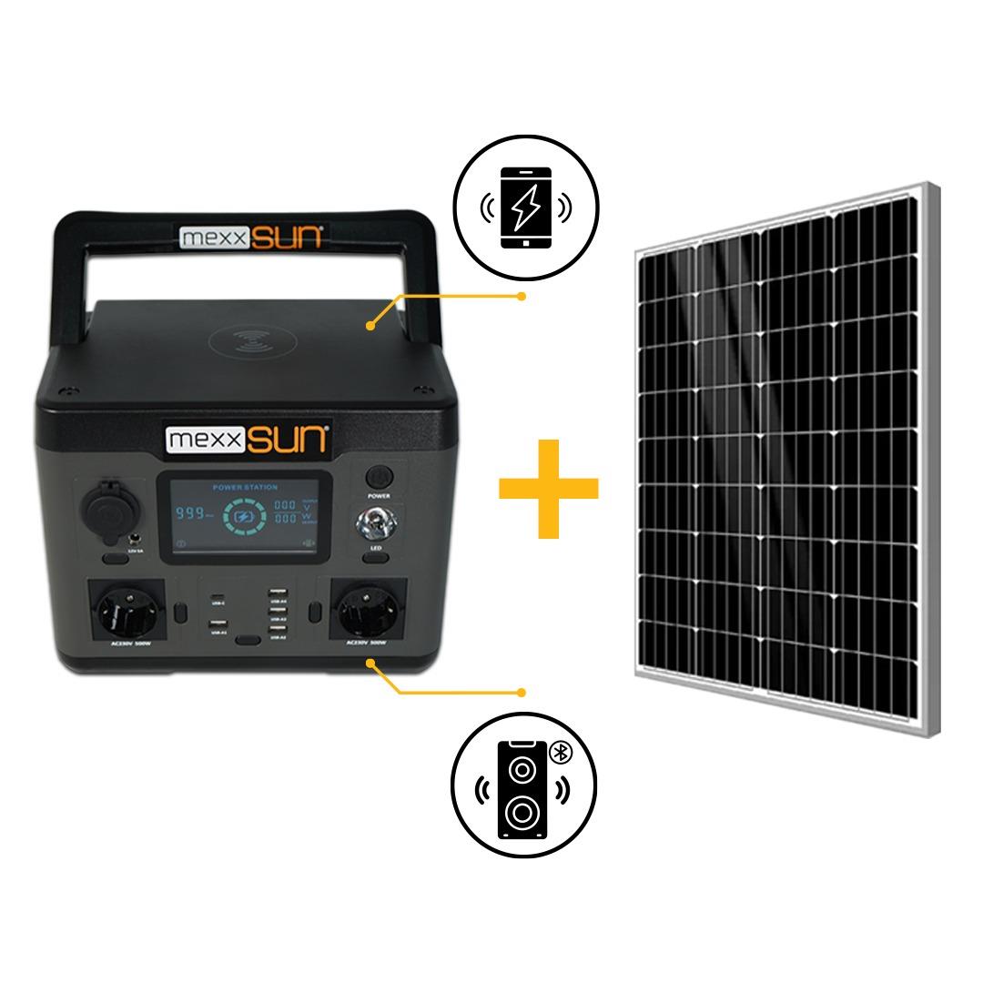 Power Station Taşınabilir Protatif Güç İstasyonu 540Wh Lityum Batarya,500 W Çıkış Gücü + 160Watt Solar Panel