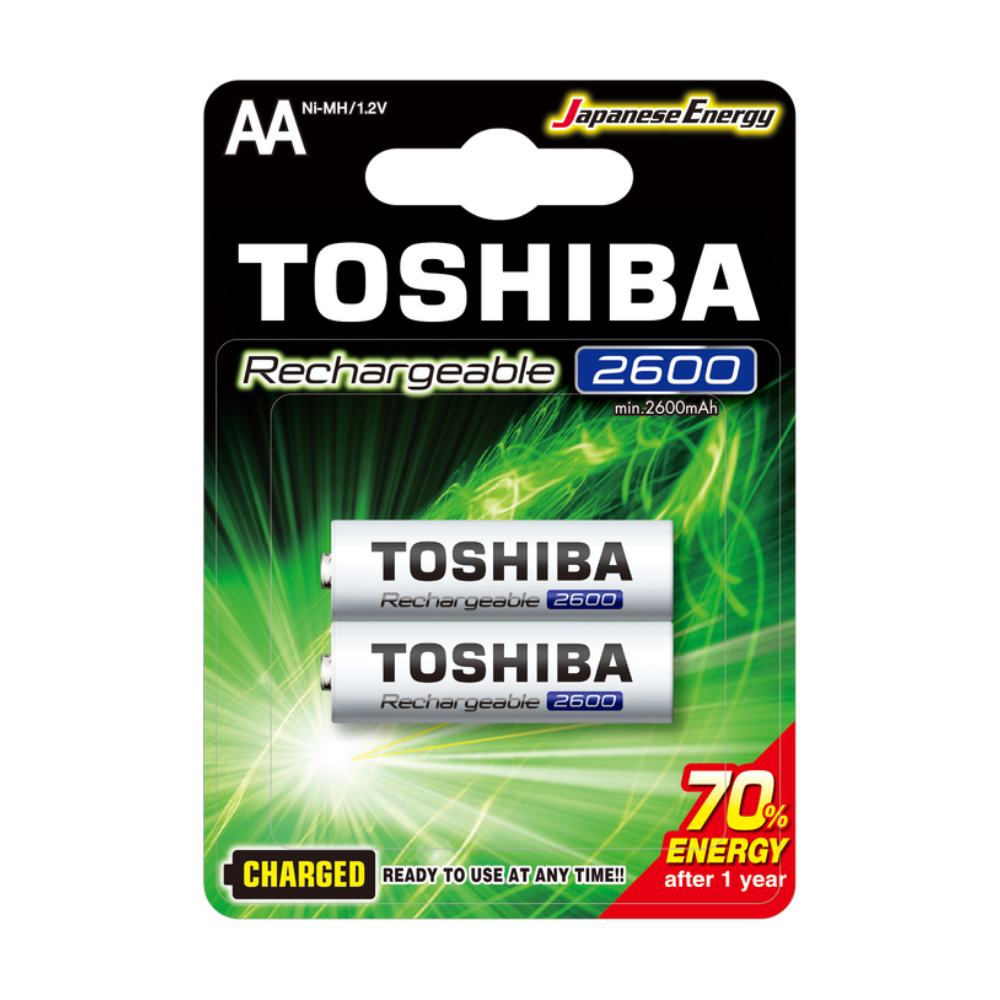 Toshiba AA Kalın Şarjlı Pİl 2600mAH 2 Lİ