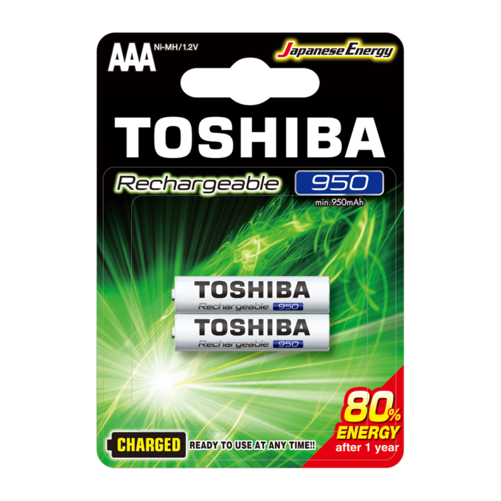 Toshiba AAA İnce Şarjlı Pİl 950mAH 2 Lİ
