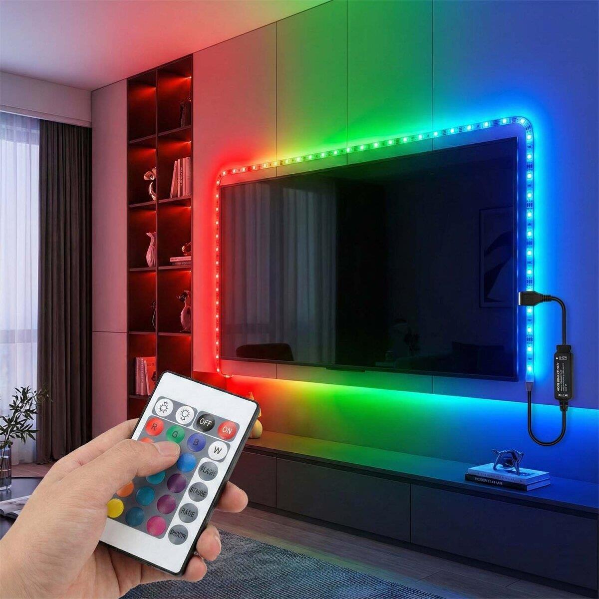 USB İle Çalışan İç Mekan Şerit Led (5 Metre Paket + Kumandalı RGB)