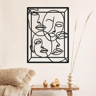 Abstract Faces Üç Boyutlu Soyut Metal Duvar Tablosu, Figüratif Derin Duvar Dekoru