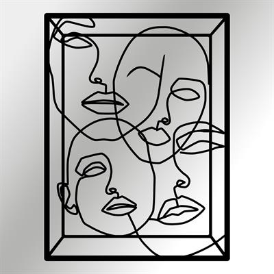 Abstract Faces Üç Boyutlu Soyut Metal Duvar Tablosu, Figüratif Derin Duvar Dekoru