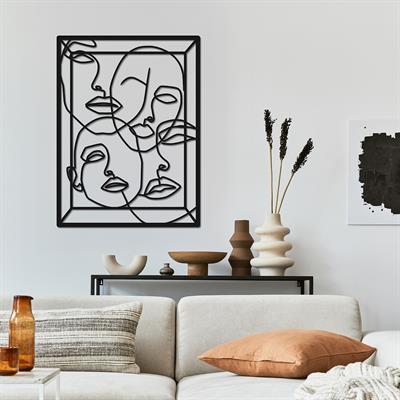 Abstract Faces Üç Boyutlu Soyut Metal Duvar Tablosu, Figüratif Derin Duvar Dekoru