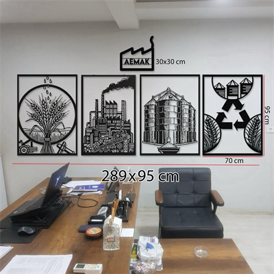 Aemak Ofisleri İçin Özel Olarak Üretilmiş 289x95 cm 5 Parça Ofis Dekoru Seti