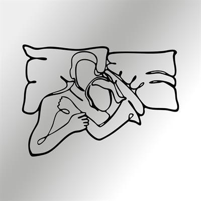 Amor Duradero Metal Romantik Yatak Odası Dekoru, Modern ve Şık Metal Tablo