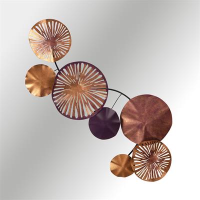 Astrid Bronz Detaylı Dairesel Form Metal Tablo – Modern, Minimal ve Sıcak Tonlarda Zarif Duvar Dekoru