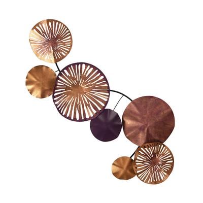 Astrid Bronz Detaylı Dairesel Form Metal Tablo – Modern, Minimal ve Sıcak Tonlarda Zarif Duvar Dekoru