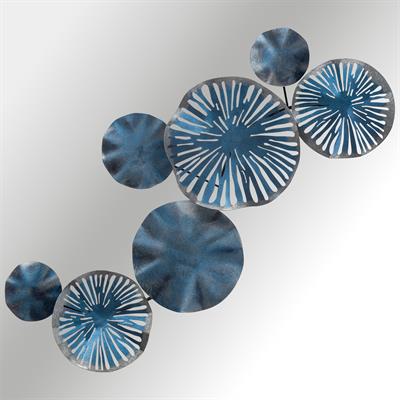 Astrid Safir Mavi Dairesel Form Metal Tablo – Modern, Minimal ve Derin Tonlarda Zarif Duvar Süsü