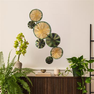 Astrid Simli Yeşil Dairesel Form Metal Tablo – Modern, Minimal ve Doğal Tonlarda Zarif Duvar Dekoru