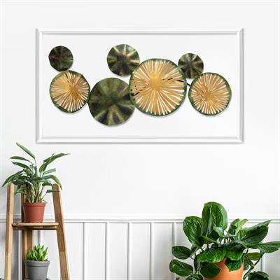 Astrid Simli Yeşil Dairesel Form Metal Tablo – Modern, Minimal ve Doğal Tonlarda Zarif Duvar Dekoru