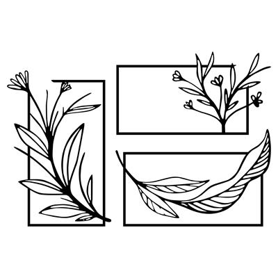 Aurefol – Üç Parça Yaprak ve Dal Figürlü Modern Metal Duvar Tablosu, Yeni Nesil Botanik Ev Dekoru