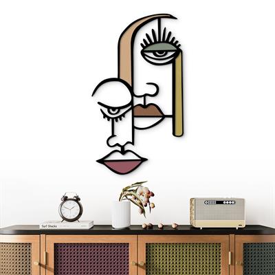 Beautiful Kübik Desenli Metal Tablo - Ev Ofis Duvar Panosu, Estetik Modern Dekorasyon, Çağdaş Duvar Dekoru