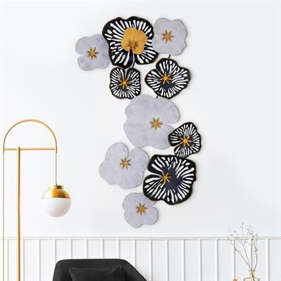 Bilge Dekoratif Metal Duvar Panosu - Çiçekli Duvar Dekoru, Modern Metal Dekoratif Tablo, Ev Ofis Otel Duvar Tablosu, Modern Dekoru