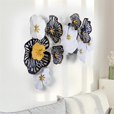 Bilge Dekoratif Metal Duvar Panosu - Çiçekli Duvar Dekoru, Modern Metal Dekoratif Tablo, Ev Ofis Otel Duvar Tablosu, Modern Dekoru