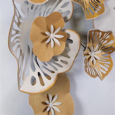 Bilge Metal Duvar Tablosu - Çiçekli Ev Aksesuarı, Otel İçin Duvar Dekoru, Antre Dekoru, Sanatsal Metal Pano