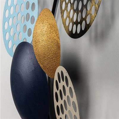 Bronte Okyanus Soyut Metal Duvar Tablosu | Dairesel Geometrik Formlu Modern Lüks Duvar Dekoru | Yeni Ev Hediyesi