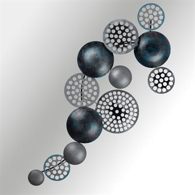 Bronte Safir-Antrasit Soyut Metal Duvar Tablosu | Metal Duvar Dekoru Salon & Ofis Süsü | Geometrik Tasarım