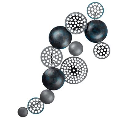 Bronte Safir-Antrasit Soyut Metal Duvar Tablosu | Metal Duvar Dekoru Salon & Ofis Süsü | Geometrik Tasarım