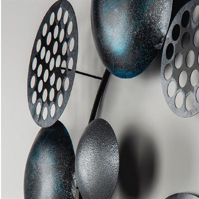 Bronte Safir-Antrasit Soyut Metal Duvar Tablosu | Metal Duvar Dekoru Salon & Ofis Süsü | Geometrik Tasarım