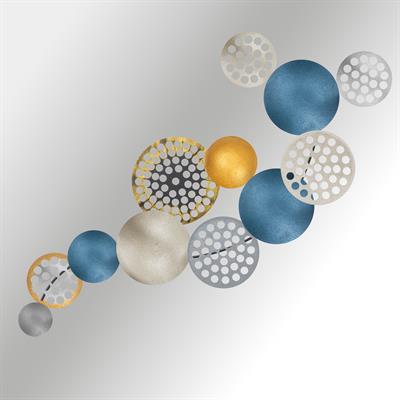 Bronte Safir-Gold Geometrik Şekilli Metal Duvar Tablosu | Altın Tonlu Dairesel Soyut Tasarım | Modern Lüks İç Mekan Duvar Dekoru