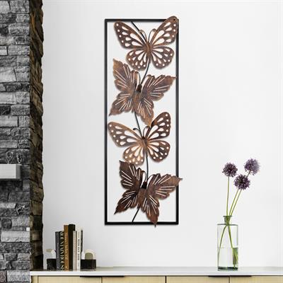 Butterfly Metal Duvar Tablosu, Dekoratif Duvar Panosu, Kelebek Duvar Süsü  