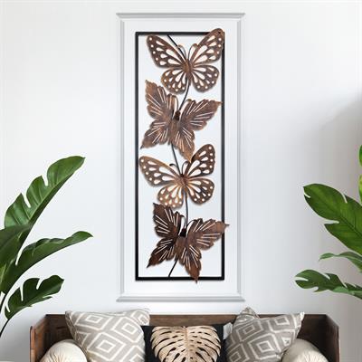Butterfly Metal Duvar Tablosu, Dekoratif Duvar Panosu, Kelebek Duvar Süsü  