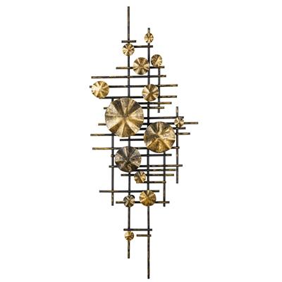 Cardamom Lüks Geometrik Metal Duvar Tablosu – Gold Dokulu Modern Duvar Dekoru - Soyut Metal Pano