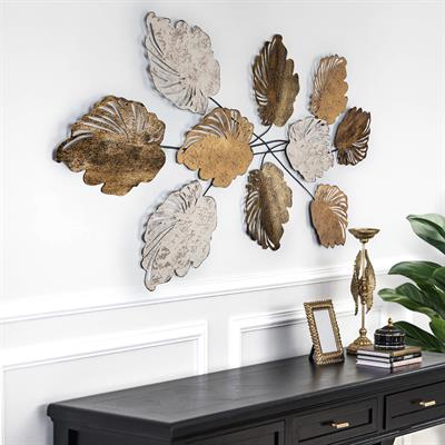 Casado Doğa Temalı Metal Yaprak Tablo, 2025 Dekor Trendi, Ev ve Ofis İçin Şık Duvar Süsü